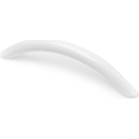 Asa de zamak con acabado blanco, dimensiones:112x10x30mm y entrepuntos:96mm -