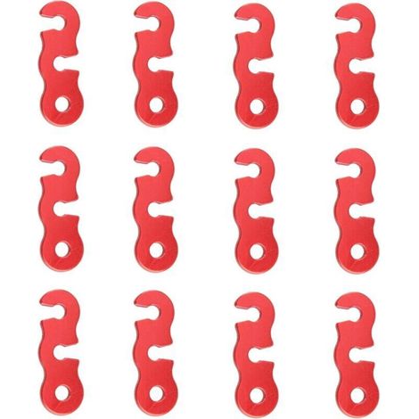 12Pcs Tendeur de Corde Tendeur Camping en Alliage d'Aluminium Crochet Ajusteur de Corde Durable Antidérapant pour Tente Bâche Randonnée Camping (1/5)
