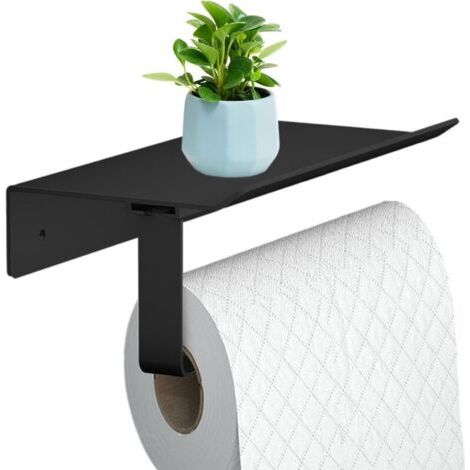 Porte-Papier Hygiénique, Porte-Papier Hygiénique Avec Support En Aluminium, Porte-Papier Hygiénique Sans Perçage Avec Colle Et Vis, Porte-Papier Hygiénique Cuisine Salle De Bain (1/4)