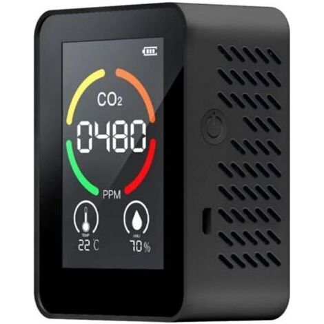 Détecteur de Gaz CO2 3 en 1 avec Mesure de Température et Humidité Plage 400-5000 PPM Affichage LCD Noir (1/4)