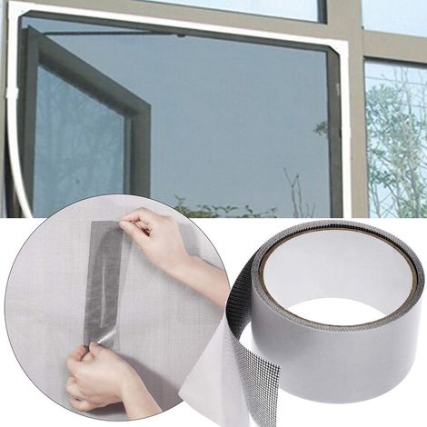 Starkes und atmungsaktives Fiberglas-Moskitonetz-Reparaturband, schwarz, für Fenster, Türen und Zelte. (1/5)