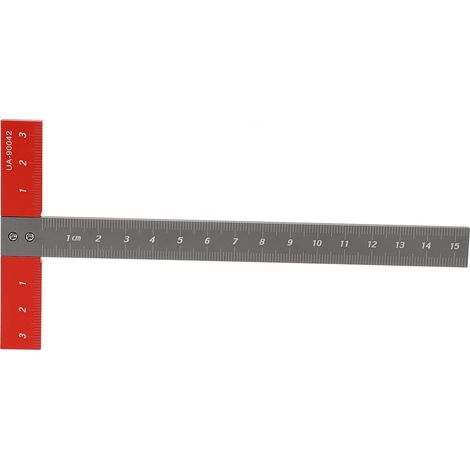 Équerre en T aluminium alliage précision gravure, règle multifonction portable pour menuiserie, mesure exacte outil bois. (1/5)