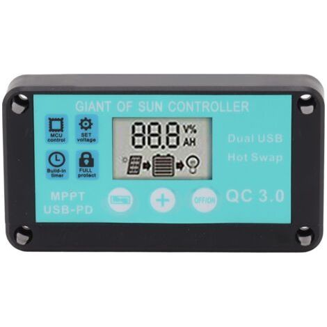Contrôleur de Charge solaire, double sortie USB, régulateur de panneau de Charge rapide 12V/24V pour l'industrie domestique 100A (1/5)