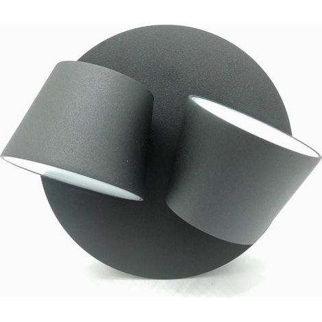 Applicare Doppia Luce Led Direzione Orientabile 2 x 6 W 2700 K Nero