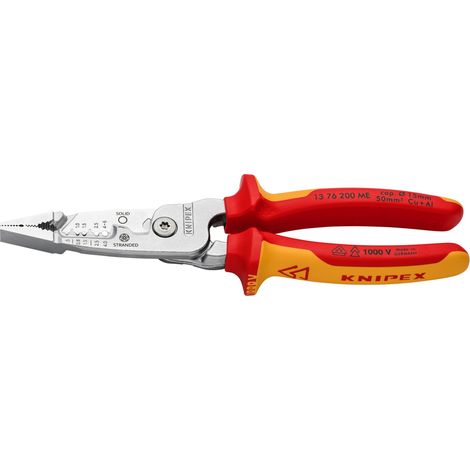 Draper KNIPEX Wire Stripper Metric Version 13192 – 200mm Insulated, VDE-Tested, Chrome-Plated, Multi-Component Grip, Model 13 76 200