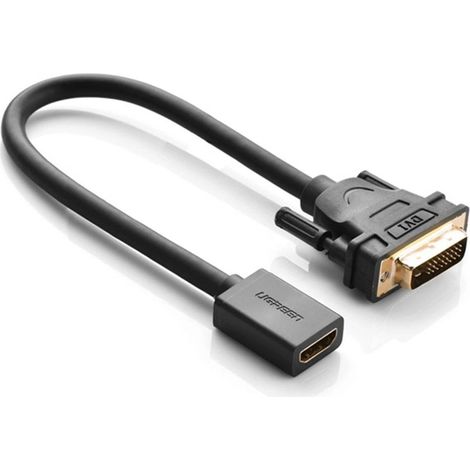 Cable adaptador ugreen dvi macho a hdmi hembra 015 m negro