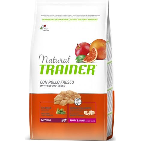Natural Trainer Dog Puppy & Junior Medium Pollo - Sacco 3 Kg - Cibo Secco Cani