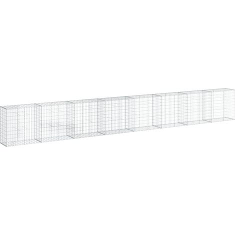 Gabion Basket with Cover 800x50x100 cm Galvanised Iron vidaXL