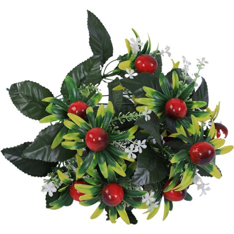 12 Têtes Fleurs Artificielles Soie Rouge Vin Décoration Mariage (1/2)