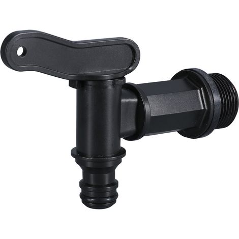Kunststoff-Tankhahn, Regenwassersammler-Wasserhahn mit 3/4-Zoll-Gelenk, Regentank-Wasserhahn mit wasserdichter Klebeband-Gewindeschlaufe für Regenwassersammler in der Gartenindustrie
