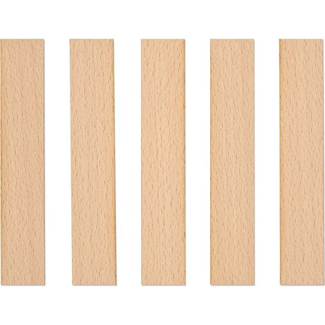 Mèches en bois pour bougies 140 x 25 x 1 mm, lot de 5