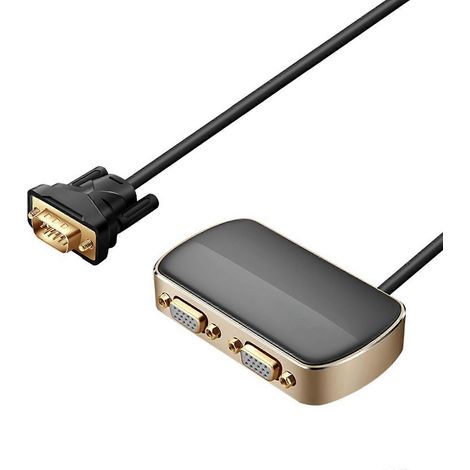 Répartiteur VGA double port, adaptateur 1080P mâle vers double femelle, câble 1 entrée, 2 sorties. (1/5)