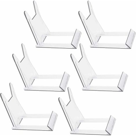 royaluxe - 6 PCS Support Chevalet en Plastique 11.5611 cm Chevalet Transparent Durable Support de Monnaie Présentoirs Amovible pour Assiette Photos Cartes Téléphone Portable Magazine Vaisselle， (1/5)