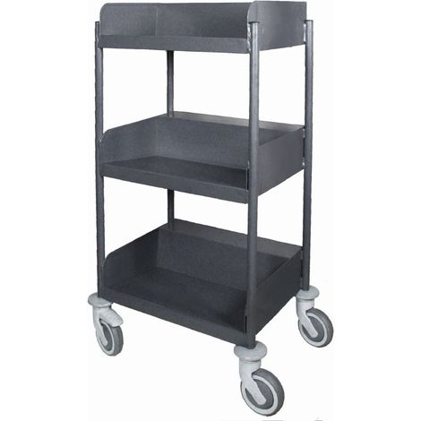 Carrello biblioteca con ripiani sagomati con pannelli antirombo