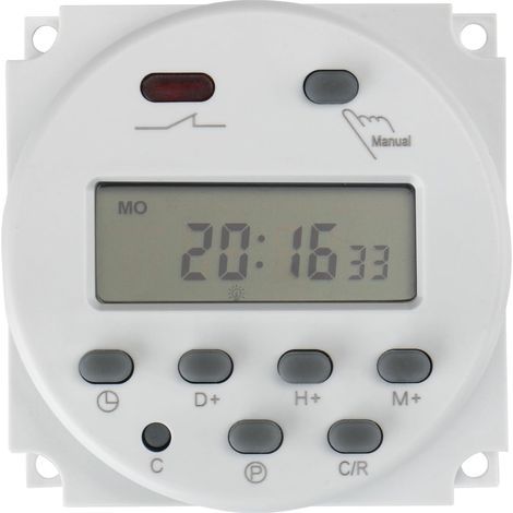 12V Programmable LCD Digital Timer, 16A Relay, Weekly Programming for Lighting (1/5)
