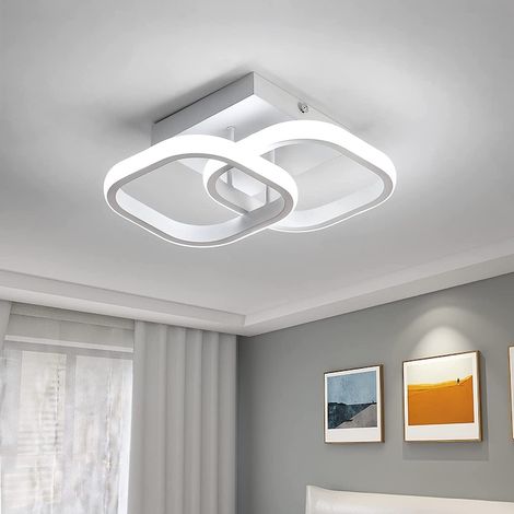 Plafoniera a LED, Goeco, moderna, quadrata, lampadario a LED, 22W, 2550LM, acrilico/metallo, bianca, luce fredda 6500K, 29cm, per soggiorno, camera da letto, cucina, corridoio (1/5)