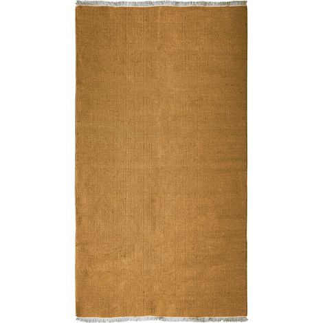 ESSENCE - Tapis en jute et coton avec franges ocre 80x150 (1/5)