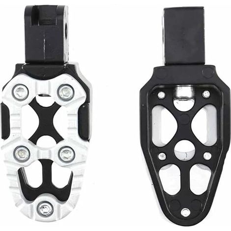Pédale arrière Repose-Pieds en Métal pour Moto, Pédale De Passager, Siège Arrière, Scooter, Vélo Tout-Terrain, Modification Universelle, Pièce De Rechange, Accessoire(Blanc) (1/5)