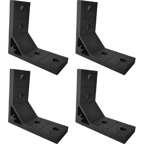 Juego de 4 escuadras negras para perfiles de aluminio extruido, 7,8 x 7,8 cm. (1/4)
