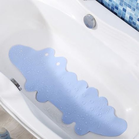 Rutschfeste Badematte für Kinder, Duschmatte mit Saugnäpfen, maschinenwaschbar, TPR-Badematte für Badezimmer, Badewanne (Blaues Krokodilmuster, 95 x 34,5 cm) (1/5)