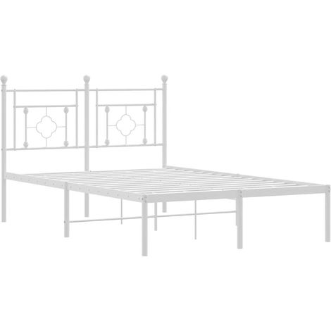 Estructura cama sin colchón con cabecero metal blanco 120x190cm vidaXL (1/4)