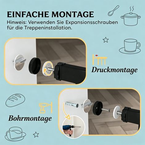 Verstellbares Haustier-Schutzgitter,Erweiterbares Treppenschutz-Gitter,Elegantes Haustier-Gitter(nur mit Haustier-Gitter) (1/5)