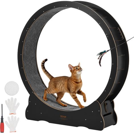 Piste en moquette, roue pour chat 132 cm, tapis roulant pour course et marche en intérieur (1/5)