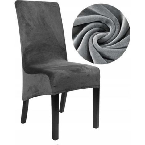 Housse Pour Chaise Inclinée - Velours Gris Foncé - XXL - 1 Pièce (1/4)
