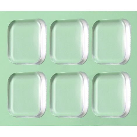 6er-Pack Anti-Kollisions-Türgriffstopfen aus klarem Silikon für Kühlschranktürgriffe, quadratische Gummistopfen für Boden, Kühlschrank,