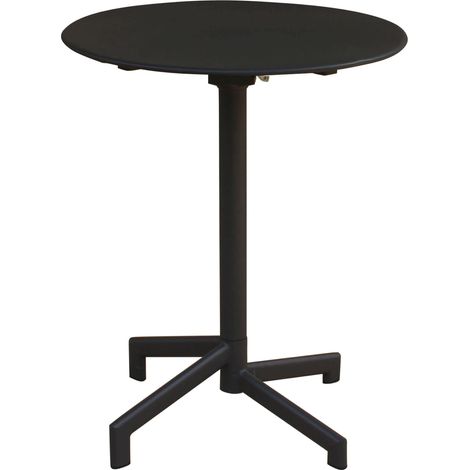 Runder Tisch Ø60 cm Closable Outdoor für Balken und Pubs mit Struktur und Oberseite in Bazarstahl - Black