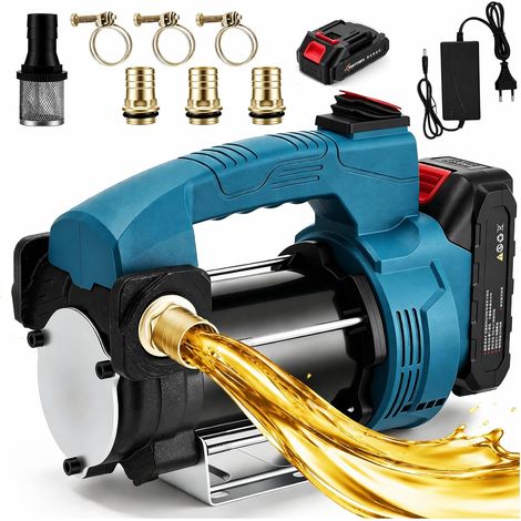 Pompe diesel sans fil avec batterie 4000 mAh et chargeur, 40 l/min, pompe à huile électrique portable sans fil, pompe de refoulement diesel pour diesel et kérosène, profondeur d'aspiration (1/5)