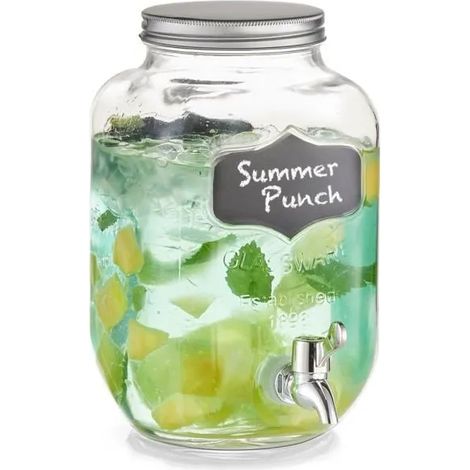 Zeller Dispensador de bebidas de vidrio transparente 3,8 litros