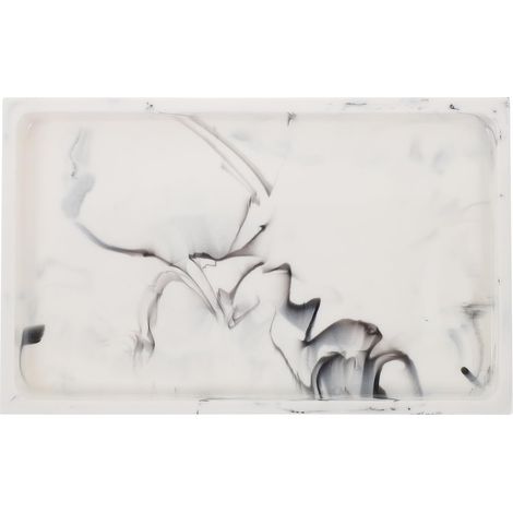 Plateau de Salle de Bain Décoratif en Résine Blanche, Plateau de Rangement Multifonction pour Bijoux et Articles de Toilette, Usage Hôtel et Salle de Bain,'-'-