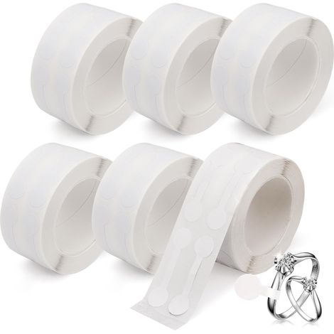 3.000 leere Preisschildaufkleber für Ringe, Ohrringe, Halsketten und kleine Einzelhandelspreise, 6 Rollen, weiß