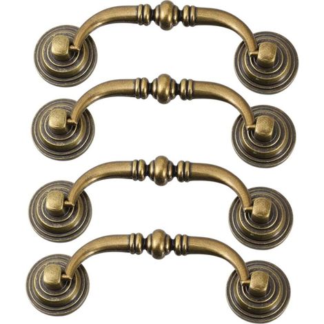 Bardusch 4 pièces Poignées de Tiroir Style Européen et Américain Accessoires de Meuble Durables et Élégants Boutons Rétro pour Armoires et Commodes Finition Bronze Ancien (1/5)