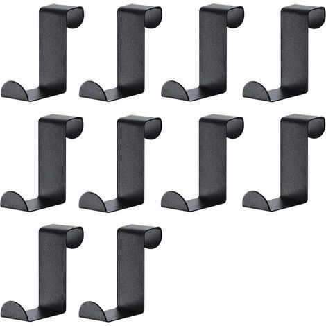 Ganci reversibili in acciaio inox nero per porte, armadi, guardaroba, cucine, bagni, camere da letto, neri (1/5)