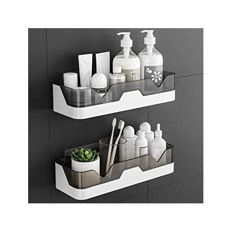 ZOLGINAH Juego de 2 carritos de ducha, carrito de ducha sin perforar, organizador de ducha montado en la pared, cestas de almacenamiento para baño/cocina (1/5)