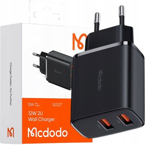 Caricabatterie da parete universale piccolo Mcdodo per alimentazione telefono, 2 porte USB, 12W (1/5)