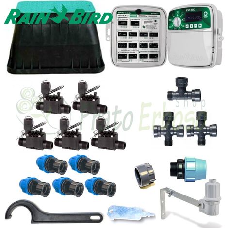 Kit irrigazione Rain Bird a 5 zone con programmatore da esterno