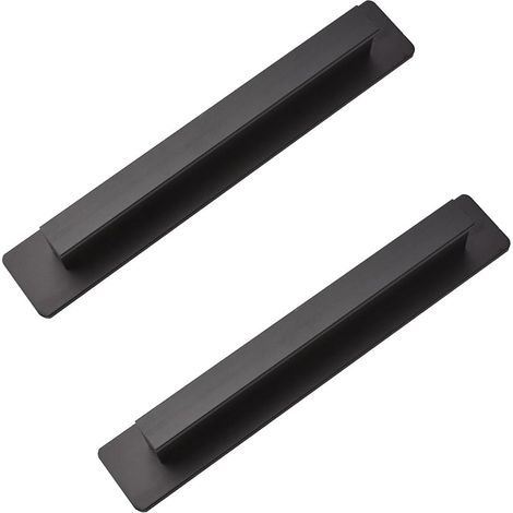 Lot de 2 poignées adhésives en alliage d'aluminium de 150 mm pour porte coulissante en verre, fenêtre, tiroir, armoire (1/5)