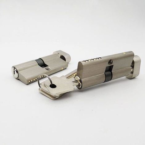 Cellfast – Lot de 2 cylindres de serrure 30/30 et 35/35 avec 5 clés – Cylindres profilés double sécurité – Protection anti-perçage – Pour portes en bois (1/4)