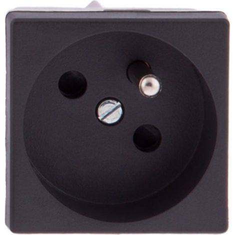 Enchufe individual Simon Connect K45 con/sin 16A IP20 negro K02/14