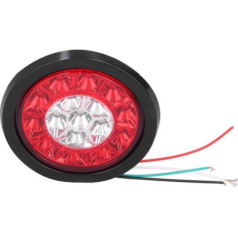 Runde 12-24V 16 LED rot und weiß blinkende Rückleuchten für Anhänger, LKW, Wohnmobil, Bremslicht, Signallicht (1/5)