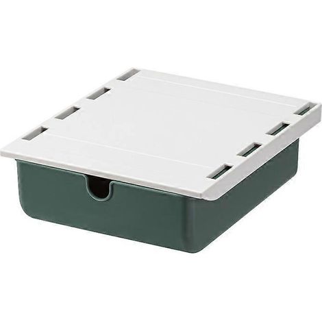 Boîte de rangement dissimulée sous un tiroir, idéale pour organiser son bureau et ses fournitures scolaires. Fabriquée en bambou vert, elle offre un espace de rangement pratique et esthétique. Dimensi (1/5)