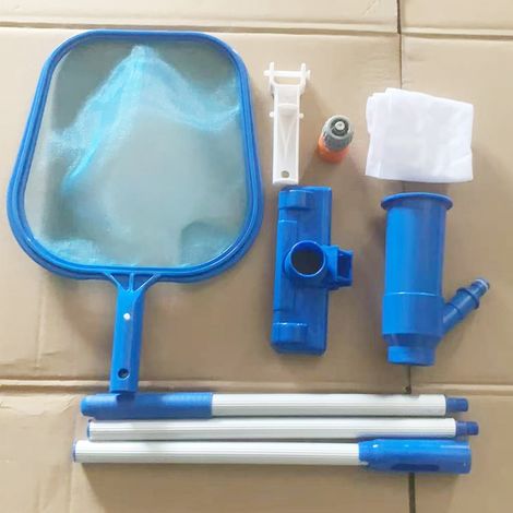 Tête d'aspirateur pour piscine avec tige télescopique en trois sections, aspire le fond de la piscine grâce à ses brosses conformes à la norme européenne B03. (1/2)