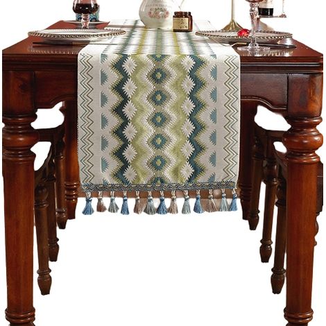 Runner De Table - Chenille - 35,5 X 178 Cm - Style Bohème - Pour Table À Manger Coffre TV Et Décoration Intérieure - 1 Pièce (1/5)