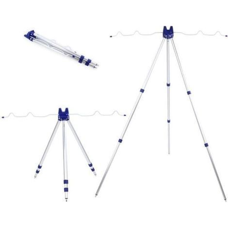 pair 1 pièces support de trépied de canne à pêche, support pliable en alliage d\\'aluminium 5 pôles, pour piscine de pêche sauvage (1/4)