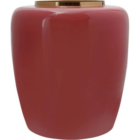 Vase Rond Design "Tribuna" 36cm Corail & Or (1/2)