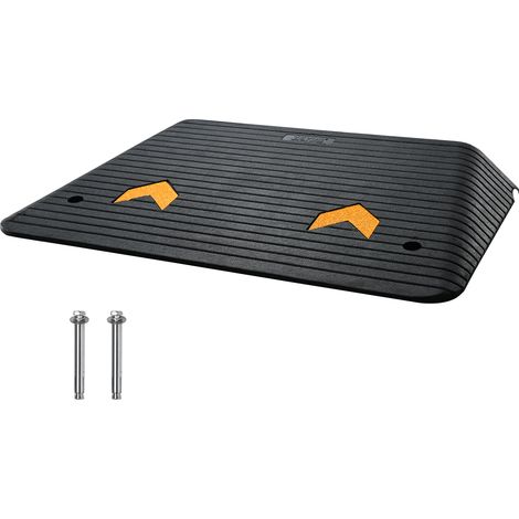 VEVOR Rampa di Soglia Altezza 10,2 cm Rampa da Marciapiede in Gomma 1 Canale Capacita di Carico 15 Tonnellate Superficie Strutturata Antiscivolo per Carrozzina Auto Scooter Garage 90,2x62x10,2 cm