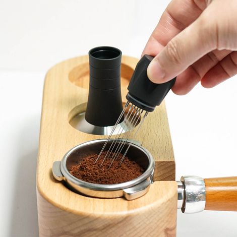 Tasseur à café noir, distributeur de poudre, distributeur de poudre pour machine à expresso, tasseur de 53 mm. (1/5)